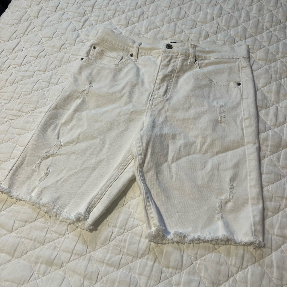 White Denim Shorts